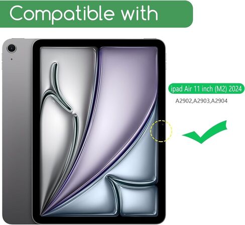 2 Pack Screen Protector for iPad Air 11 Inch 2025/2024 (7th/6th Generation, M3/M2), iPad Pro 11 Inch 2024 5th Generation Tempered Glass [Face ID & Apple Pencil Compatible] Case Friendly in Saudi Arabia
