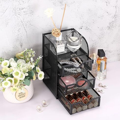 BTSKY Metal Mesh Battery Storage Organizer for AA, AAA, 9V, C Batteries, 3-Drawer Storage Box Battery Holder Organizer for Common Types Batteries, Household Container (Batteries Not Included) in Saudi Arabia