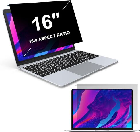 2 Pack Hanging Privacy Screen for Laptop 16 inch, Blocking Blue Light Glare Anti-Scratch Anti Spy Security Laptop Privacy Screen Shield, 16 in 16:9 Aspect Ratio (14.09 inch X 9.25 inch) in Saudi Arabia