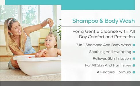 Shampoo & Body Wash (Lavender & Jasmine), 2-in-1 Natural Formula for Newborns, Toddlers and Kids - Cleanses and Softens the most sensitive skin, 12 oz in Saudi Arabia