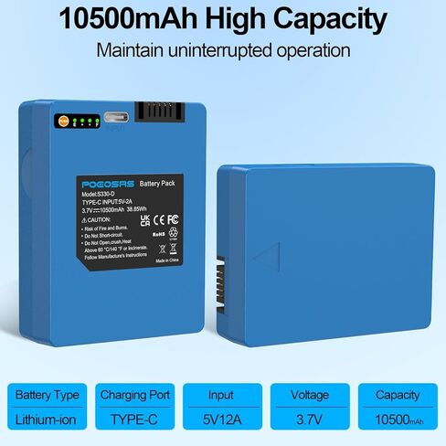 Rechargeable Battery for eufy S330 3-in-1 Video Smart Lock, 10500mAh Li-ion Battery Replacement Compatible with eufy S330 S230 S220 E330 Video Smart Lock 3-in-1 and Smart Drop in Kuwait