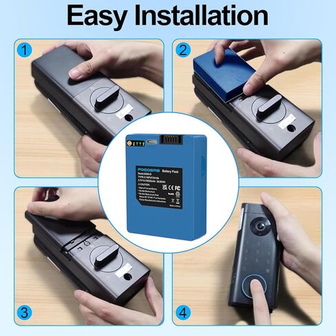 Rechargeable Battery for eufy S330 3-in-1 Video Smart Lock, 10500mAh Li-ion Battery Replacement Compatible with eufy S330 S230 S220 E330 Video Smart Lock 3-in-1 and Smart Drop in Kuwait