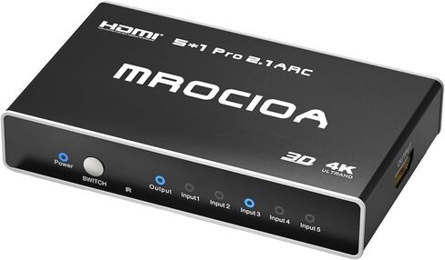 Mrocioa 8K HDMI 2.1 محول 5 في 1 مع تطبيق Universal Remote/iOS، محول HDMI 4K 120 هرتز، دعم ARC، ضبط الدقة، HDCP2.3، HDR، ALLM/VRR، CEC، Dolby، لـ PS5، Xbox Series X، Applt TV، Fire TV إلخ. in Saudi Arabia