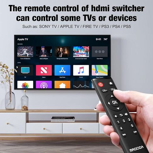 Mrocioa 8K HDMI 2.1 محول 5 في 1 مع تطبيق Universal Remote/iOS، محول HDMI 4K 120 هرتز، دعم ARC، ضبط الدقة، HDCP2.3، HDR، ALLM/VRR، CEC، Dolby، لـ PS5، Xbox Series X، Applt TV، Fire TV إلخ. in Saudi Arabia