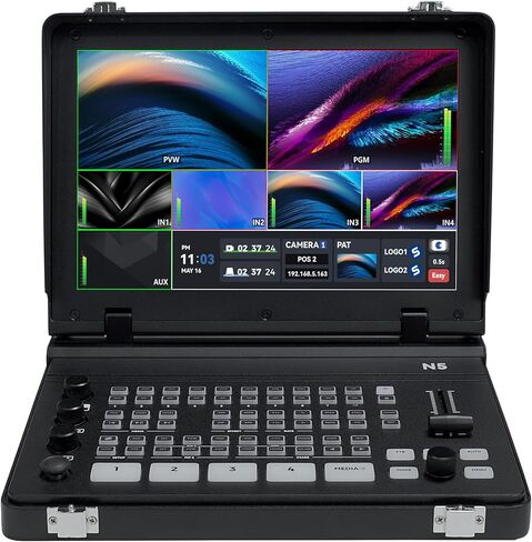 SPROLINK NeoLIVE N5/N5S 5 قنوات إدخال، تصميم كمبيوتر محمول مع شاشة 10.1 بوصة، مع مدخلات مزدوجة 4K، ودعم مخرجات MV وPGM (Neolive N5) in Kuwait
