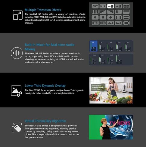 SPROLINK NeoLIVE N5/N5S 5 قنوات إدخال، تصميم كمبيوتر محمول مع شاشة 10.1 بوصة، مع مدخلات مزدوجة 4K، ودعم مخرجات MV وPGM (Neolive N5) in Kuwait