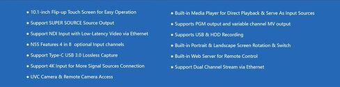 SPROLINK NeoLIVE N5/N5S 5 قنوات إدخال، تصميم كمبيوتر محمول مع شاشة 10.1 بوصة، مع مدخلات مزدوجة 4K، ودعم مخرجات MV وPGM (Neolive N5) in Kuwait