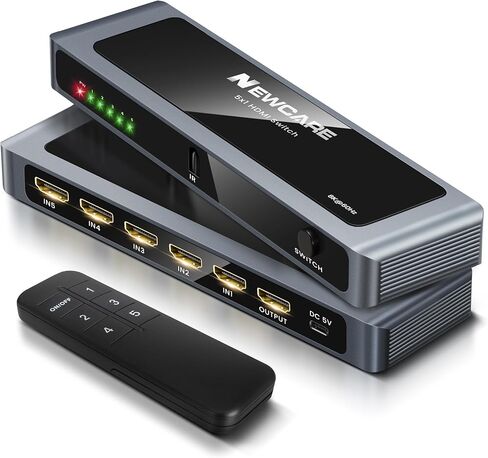 NEWCARE HDMI 2.1 Switch 3 في 1 خارج 4K @ 120 هرتز، الألومنيوم 3 منافذ HDMI Switcher Splitter مع جهاز التحكم عن بعد، يدعم 8K @ 60 هرتز 48 جيجابت في الثانية HDR10 + 3D Dolby VRR HDCP 2.3 للتلفزيون PS5 Xbox جهاز عرض الكمبيوتر المحمول in Kuwait