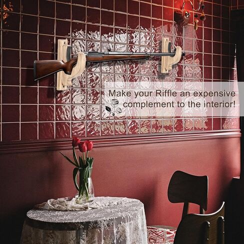 حامل مسدس على الحائط مكون من قطعتين من Little World - حامل مسدس عمودي على الحائط، شماعة خطافات مسدس للعرض العالمي للبنادق والبنادق والأقواس والسيف in Kuwait