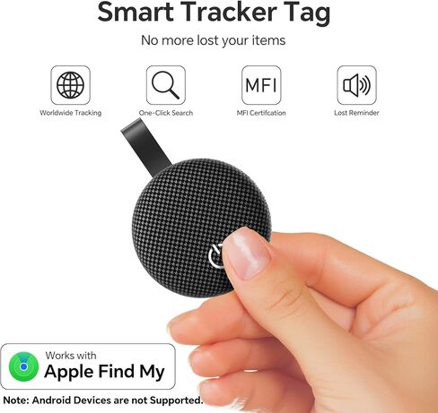 علامات تعقب الهواء - 4 عبوات، جهاز تعقب بلوتوث يعمل مع Apple Find My (iOS فقط)، بطاقة ذكية مع سلسلة مفاتيح، مكتشف العناصر للأمتعة/المفاتيح/حقيبة السفر/الحيوانات الأليفة/المحفظة، بطارية قابلة للاستبدال (رمادي مختلط) in Kuwait