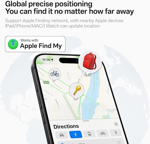 علامات تعقب الهواء - 4 عبوات، جهاز تعقب بلوتوث يعمل مع Apple Find My (iOS فقط)، بطاقة ذكية مع سلسلة مفاتيح، مكتشف العناصر للأمتعة/المفاتيح/حقيبة السفر/الحيوانات الأليفة/المحفظة، بطارية قابلة للاستبدال (رمادي مختلط) in Kuwait