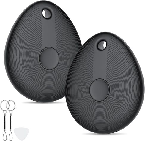 FIQI Air Tracker Tags 4-Pack (Black) Compatible with Apple Find My (iOS Only), Bluetooth 5.4 Item Locator Key Finder for Wallet, Luggage & Bags, Left Behind Remind, 90dB+ Loud Alert, 7g Lightweight in Saudi Arabia