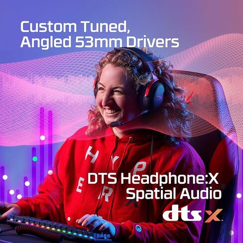 HyperX Cloud III - سماعة رأس سلكية للألعاب، الكمبيوتر الشخصي، PS5، Xbox Series X|S، محركات بزاوية 53 مم، DTS، رغوة الذاكرة، إطار متين، ميكروفون فائق الوضوح 10 مم، USB-C، USB-A، 3.5 مم - وردي (متجدد) in Saudi Arabia