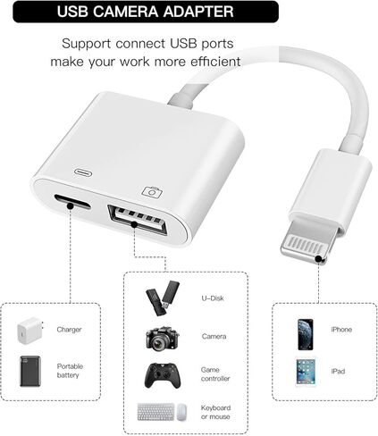 لفون OTG محول شاحن كابل محول البرق ذكر إلى USB أنثى دونجل كاميرا الذاكرة لوحة المفاتيح عصا فلاش محرك الحبل قارئ بطاقة الماوس لأبل 13 12 11 ProMax Mini لباد MIDI الفاصل in Saudi Arabia
