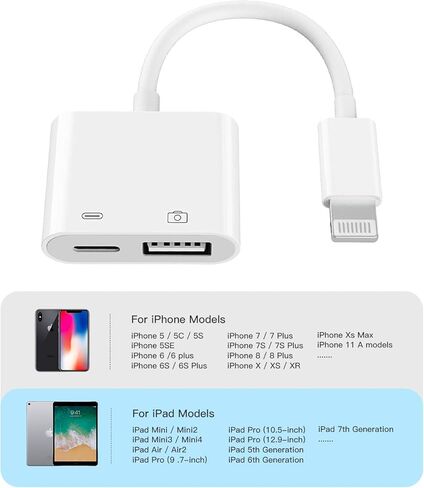 لفون OTG محول شاحن كابل محول البرق ذكر إلى USB أنثى دونجل كاميرا الذاكرة لوحة المفاتيح عصا فلاش محرك الحبل قارئ بطاقة الماوس لأبل 13 12 11 ProMax Mini لباد MIDI الفاصل in Saudi Arabia
