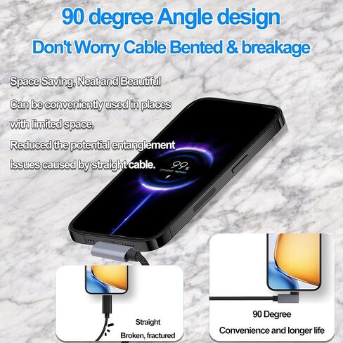 USB3.0 to Type-C OTG Adapter Cable 5GB Right Angled USB C Male to USB A Female Charge Data Transfer Connector Cable for Phone Laptop Tablet -30CM/1FT, 2 Pack (Left/Right Angle) in Kuwait