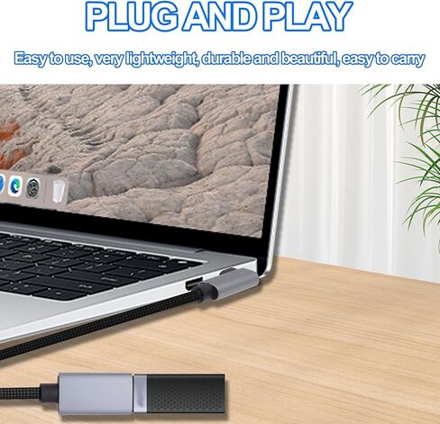 USB3.0 to Type-C OTG Adapter Cable 5GB Right Angled USB C Male to USB A Female Charge Data Transfer Connector Cable for Phone Laptop Tablet -30CM/1FT, 2 Pack (Left/Right Angle) in Kuwait