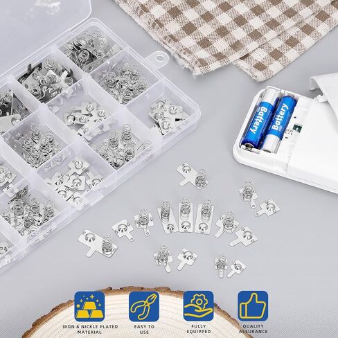 Glarks 100pcs 10 Sizes AAA Nickle Plated Batterys Springs Kit, Battery Negative to Positive Conversion Springs Contact, Batterys Spring Contact Plate for Battery Replace in Saudi Arabia