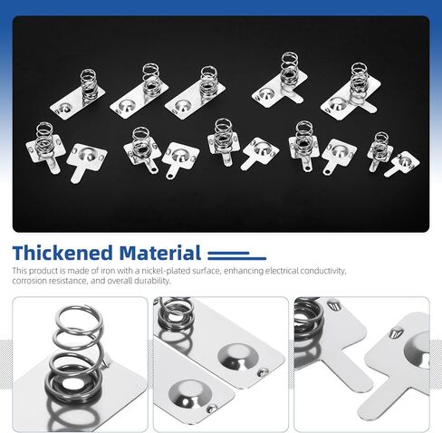 Glarks 100pcs 10 Sizes AAA Nickle Plated Batterys Springs Kit, Battery Negative to Positive Conversion Springs Contact, Batterys Spring Contact Plate for Battery Replace in Saudi Arabia