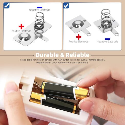 Glarks 100pcs 10 Sizes AAA Nickle Plated Batterys Springs Kit, Battery Negative to Positive Conversion Springs Contact, Batterys Spring Contact Plate for Battery Replace in Saudi Arabia