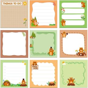 Highland Cow Gift Sticky Notes - 9 PCS Highland Cow Desk Accessories Aesthetic Flower Notepads to Do List Memo School Office Stationery Supplies for Women Cow Lover Students 3x4 Inches in Saudi Arabia