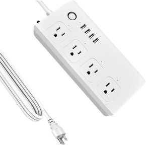 XENON Zigbee Smart Power Strip ,Surge Protector with 4 Individually Controlled AC Outlets and 4 USB Ports, Alexa and Google Home Compatible, 5ft Extension Cord, ETL Certified, 16A in Kuwait