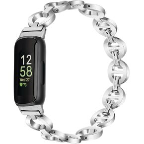 سوار Dhwazz النسائي من أجل Fitbit Inspire 3 / Inspire 2 HR Dressy Jewelry بحزام من الفولاذ المقاوم للصدأ in Kuwait