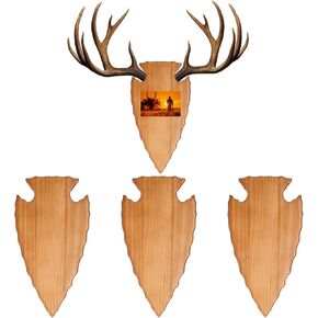 3 Pcs European Deer Skull Mount Kit Antler Skull Mount Euro Prey Display Stand Bracket with Picture Pedestal Easy Assemble Wooden Display Mounts Plate for Hunting Wall Decorations, Warm Brown in Saudi Arabia