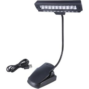 10 مصابيح LED بمشبك للقراءة، متوافقة مع بطارية USB وAA، إضاءة للأنشطة الخارجية باللون الأبيض البارد in Kuwait