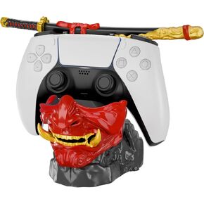 حامل وحدة تحكم الألعاب NiHome Samurai Warrior Mask لجهاز PS5 Xbox Switch وسماعات الرأس، منظم عرض سطح المكتب منحوت يدويًا من الراتنج للاعبين، قاعدة شحن متعددة الأجهزة للهواتف الذكية in Kuwait
