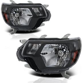 Anti-fogging Headlight Assemblies Compatible With 12 13 14 15 Toyota Tacoma 2012 Tacoma 2013 Tacoma 2014 Tacoma 2015 Toyota Tacoma Driver And Passenger Side (Chrome Housing Amber Reflector) in Kuwait