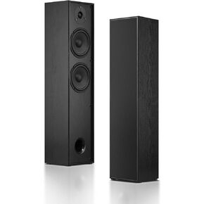 Passive Floorstanding Stereo Speakers, Tower Design with 1" Tweeter and 6.5" Woofer, Two-Way System, 4-Ohm Impedance, 120W RMS, Sturdy MDF Cabinet, Ideal for Home Theater Systems, Black in Kuwait