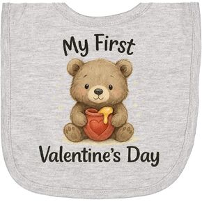 inktastic My First Valentine's Day Teddy Bear Newborn Bib in Saudi Arabia