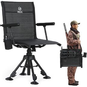 Nice C Heated Swivel Hunting Blind Chair, 360 Degree Silent Swivel Chair with Battery, Turkey Chairs, Strutter Chairs, 4 Legs Height Adjustable, Power Bank Included, Portable Ground Camping in Saudi Arabia