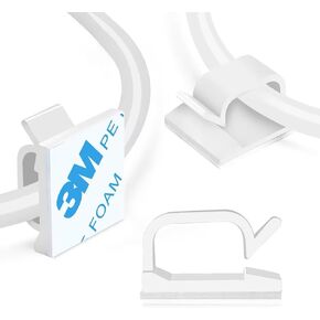 100 Cable Clamps, Wall Wire Brackets, Adhesive Cable Clamps Keep Cables Neat Under desks, Cars, and Computers (WCL-0805 Transparent) in Saudi Arabia