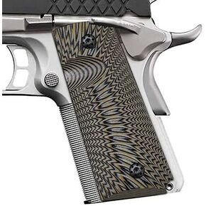 مقابض Cool Hand 1911 G10، متضمنة براغي مقابض سوداء، مدمجة/ضابط/Kimber Ultra Carry ii، نسيج Sunburst، مع قطع أمان Ambi، نحيف 1/4 بوصة in Kuwait