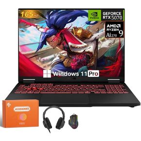 كمبيوتر محمول للألعاب ASUS TUF Gaming A16، Geforce RTX 5070، AMD Ryzen Ai 9 270 (يصل إلى 5.2 جيجا هرتز)، شاشة 16 بوصة FHD+ 165 هرتز 300 شمعة في المتر المربع، 32 جيجا DDR5، 1 تيرابايت SSD، WiFi 6E، تبريد فعال، Windows 11 Pro، ملحقات in Kuwait