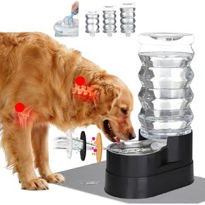 Rizzari Automatic 3L Pet Saterer ، موزع مياه الجاذبية ، وحدة تغذية مياه ذات سعة كبيرة 100 ٪ من BPA للقطط والكلاب الصغيرة والمتوسطة (3L ، بدون مرشح) in Kuwait