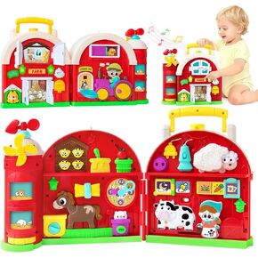 Montessori Farm Busy Board, Toddler Toys for 1 2 Year Old Boy Girl Gifts, Early Educational Board for Sensory Development, Motor Skills Toy for Toddlers 1-3, Christmas Birthday Gift for 12-18 Months in Kuwait