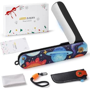 Pocket Knife Set with Clip & Sheath, Lanyard, First Pocket Folding Knife with Rounded Tip for Boys/Girls, Beginner, Black Oxidized Blade 420J2 Stainless Steel-Space Pattern Handle in Kuwait