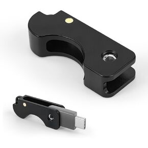 غطاء حماية لسلسلة المفاتيح من الألومنيوم متوافق مع YubiKey 5C (إصدار غير NFC) - جراب معدني بالكامل من الألومنيوم، تصميم قلاب، استخدام مفتوح منزلق، حمل سلسلة مفاتيح، أسود in Saudi Arabia
