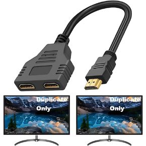 كابل محول Hdmi Splitter 1 في 2 - مقسم HDMI ذكر إلى HDMI أنثى مزدوج 1 إلى 2 طريقة لـ HD، LED، LCD، TV، يدعم اثنين من أجهزة التلفاز بنفس الحجم في نفس الوقت، المرآة فقط لا يمكنها تمديد العرض in Kuwait