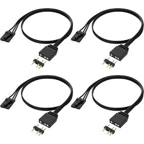 4Pack 4 Pin to 3 Pin RGB Adapter for Corsair RGB HUB, Lighting Node CORE, Commander CORE and iCUE Commander CORE XT, Converter to Standard 5V 3 Pin ARGB Fan Device in Saudi Arabia