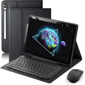 Keyboard Case for Samsung Galaxy Tab S11 Ultra / S10 Ultra / S9 Ultra / S8 Ultra 14.6 inch Cover - Detachable Magnetic Keyboard with S Pen Holder with Mouse - Black in Saudi Arabia