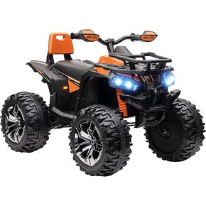 Aosom 12V Kids Ride on ATV, 4 Wheeler for Kids with Treaded Tires, Electric Quad Car with Music, USB, MP3 and Headlights for Boys and Girls, Red in Kuwait