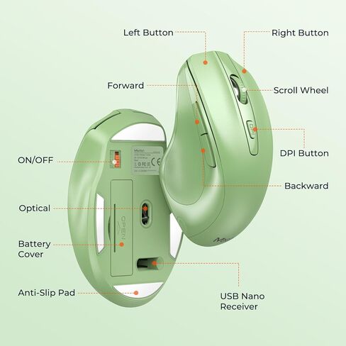 MEETION Green Wireless Keyboard and Mouse, 2.4G USB Receiver Plug-and-Play, Computer Keyboard with Wrist Support, 3 Level DPI Mouse, Long Time Lasting Battery for PC/Mac/Windows/Laptop, Green in Kuwait