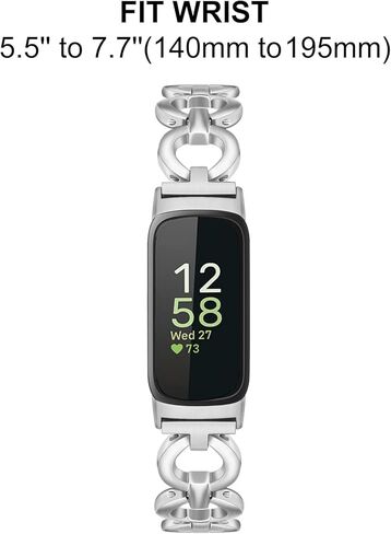 سوار Dhwazz النسائي من أجل Fitbit Inspire 3 / Inspire 2 HR Dressy Jewelry بحزام من الفولاذ المقاوم للصدأ in Kuwait