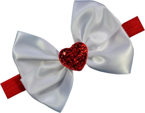 Funny Girl Designs Valentines Day Sequin Heart Satin Bow Baby and Toddler Headband in Saudi Arabia