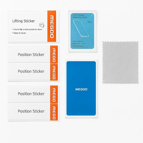 مجموعة تركيب واقي الشاشة من Megoo - مجموعة أدوات احترافية لأجهزة iPad والكمبيوتر اللوحي، تتضمن ملصقات رفع ومزيلات غبار ومناديل - نظام تحكم خالٍ من الفقاعات in Kuwait