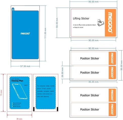 مجموعة تركيب واقي الشاشة من Megoo - مجموعة أدوات احترافية لأجهزة iPad والكمبيوتر اللوحي، تتضمن ملصقات رفع ومزيلات غبار ومناديل - نظام تحكم خالٍ من الفقاعات in Kuwait